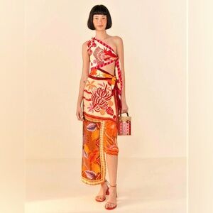 Forest Mixed Scarves Midi Dress